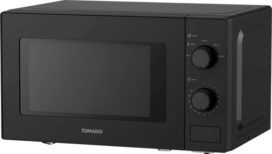 Tomado TMS2003B - Micro-ondes solo - 20 litres - 5 niveaux de puissance - 700 watts - Eclairage intérieur - Noir