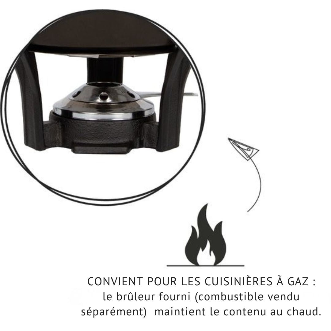 Set à fondue au fromage Boska - 1.3 L - Pour fondue au fromage de 875g - Noir