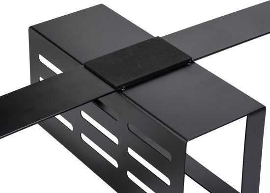 WENKO Support de douche Bribano Duo à 2 niveaux, en acier inoxydable noir mat, 23 x 71 cm - Support de douche sans perçage - Support de douche suspendu - Panier de douche - Panier de douche à suspendre