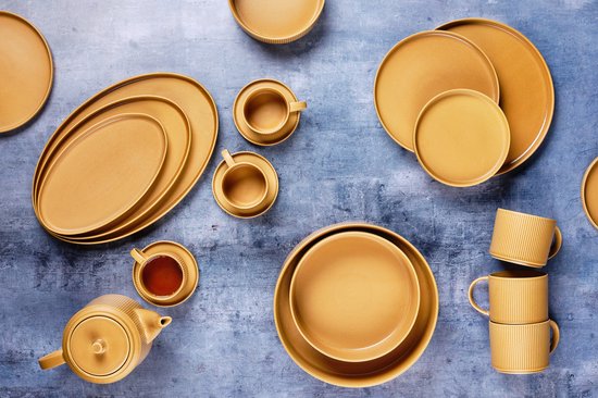 SCANDI Vaisselle complète - 36 pièces - Ochre
