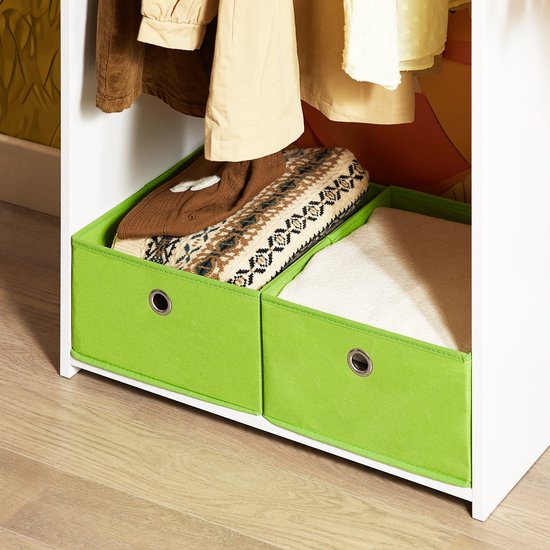 SoBuy KMB109-W Porte-vêtements pour enfants - Bois composite blanc avec rangement