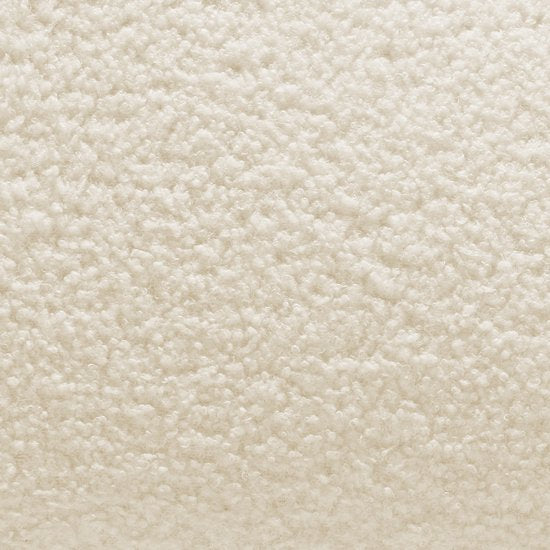 tectake® Chaise longue - Fauteuil relax rond - Fauteuil Teddy - Chaise tapissée - Revêtement bouclé - Fauteuil de lecture en peluche - Style scandinave - blanc crème