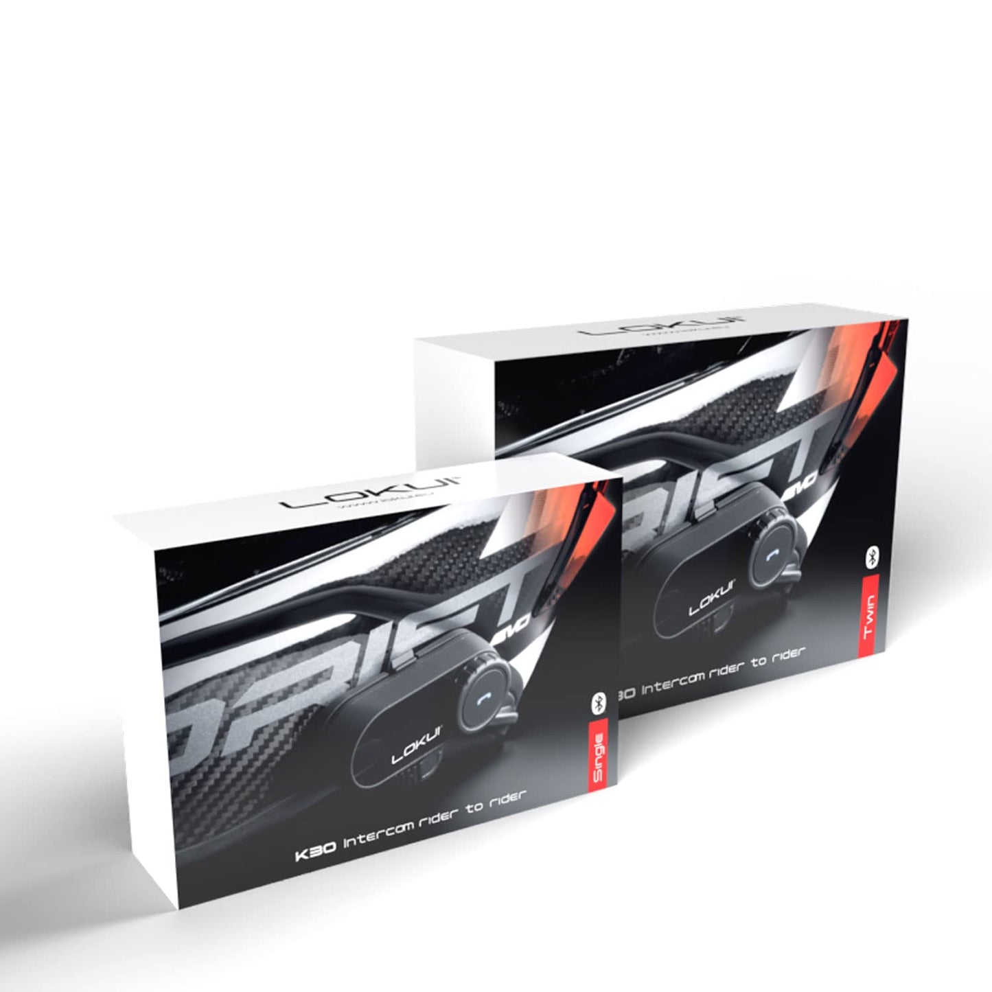 Kit d'intercom Lokui K30 - Bluetooth - Duo - 800 m - Radio - Noir
