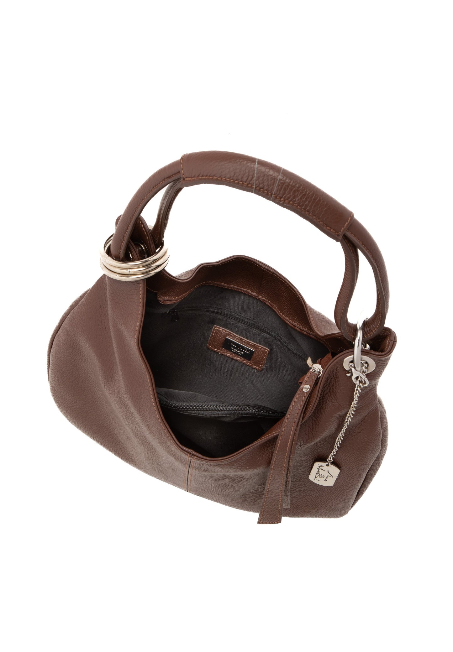 Anna Morellini ALBA Shopper en cuir italien - Marron - 38x34x10 cm