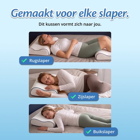 Oreiller orthopédique Ella Wave-Hard pour les personnes dormant sur le dos ou sur le côté - Oreiller ergonomique en mousse à mémoire de forme pour le soutien de la nuque - Oreiller pour les douleurs cervicales, 60 x 40 cm - Blanc