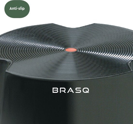 BRASQ Tabouret d'appui en plastique noir Essential ST100, capacité de charge 150 kg, tabouret d'appui, pied en forme d'éléphant, tabouret de bureau, escalier, escalator, tabouret