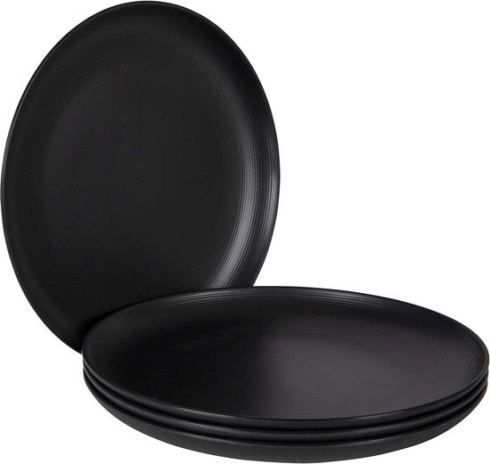 Bo-Camp - Industrial - Assiette plate - Orville - 4 pièces - Noir
