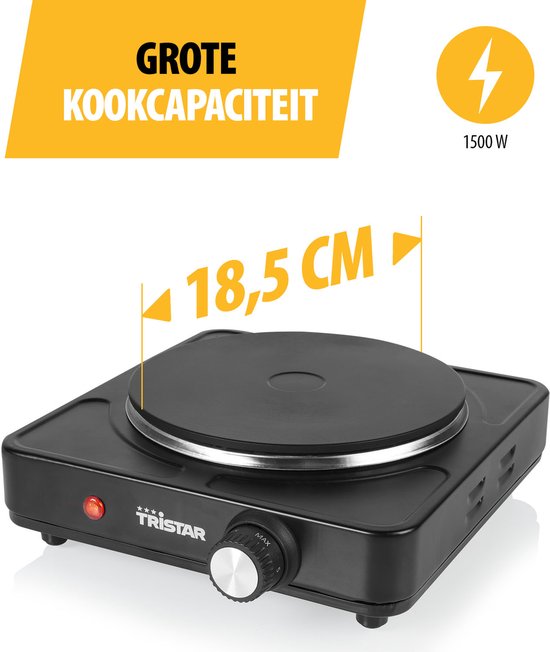 Plaque de cuisson électrique Tristar 1 500 W - KP-6151 - 1 zone de cuisson - Autonome - Noir