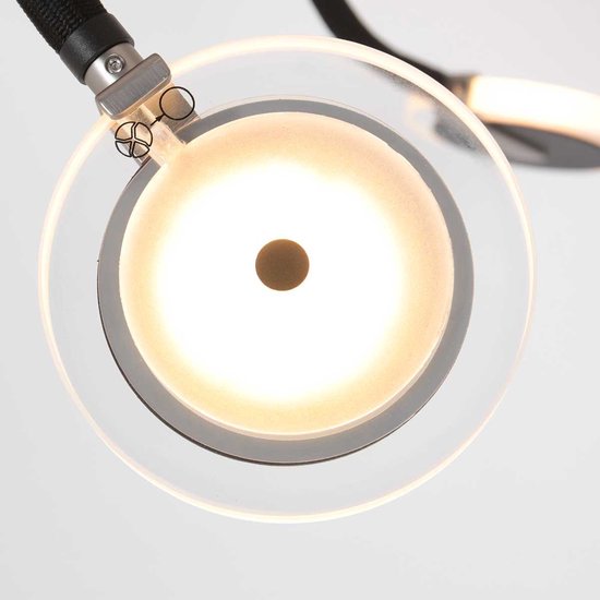 Plafonnier Turound 3375ZW – Lampe design noire avec verre, 91,5 cm, orientable et inclinable, Steinhauer, LED, à intensité variable, 5 000 lumens