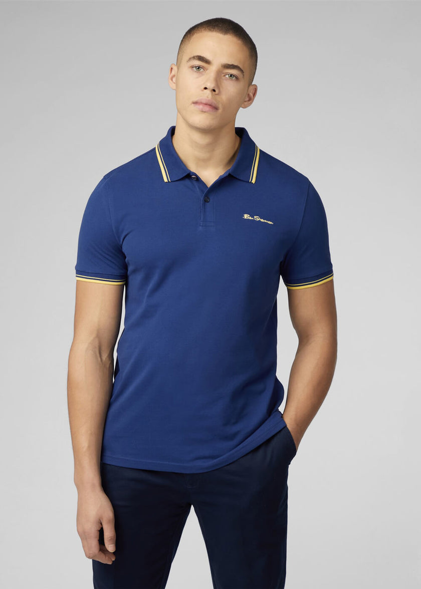 Polo Signature Ben Sherman - Homme - Casual & Stylish - Denim bleu foncé - Taille S