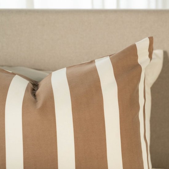 Kayori Dasshu Housse de couette Satin de coton - 140x200-220 + 1 taie d'oreiller - Simple - Taupe