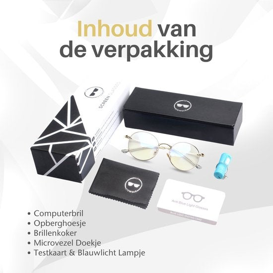 LC Eyewear Lunettes d'ordinateur - Lunettes à lumière bleue - Lunettes d'affichage - Métal - Unisexe - Or