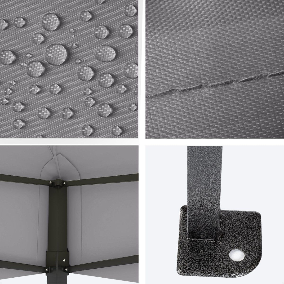 Tonnelle de jardin - LifeGoods - 3x4.5m - Avec sac de transport à roulettes - Gris foncé