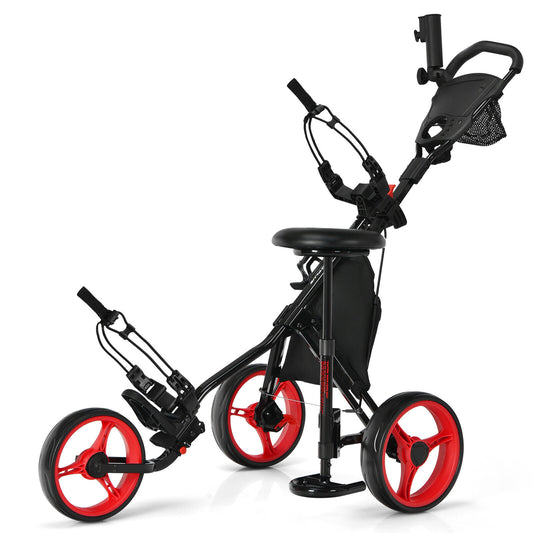 Coast 3-Wheel Golf Kart Kart à lumière réglable 129.5 x 75 x 101.5-119.5 cm rouge + noir