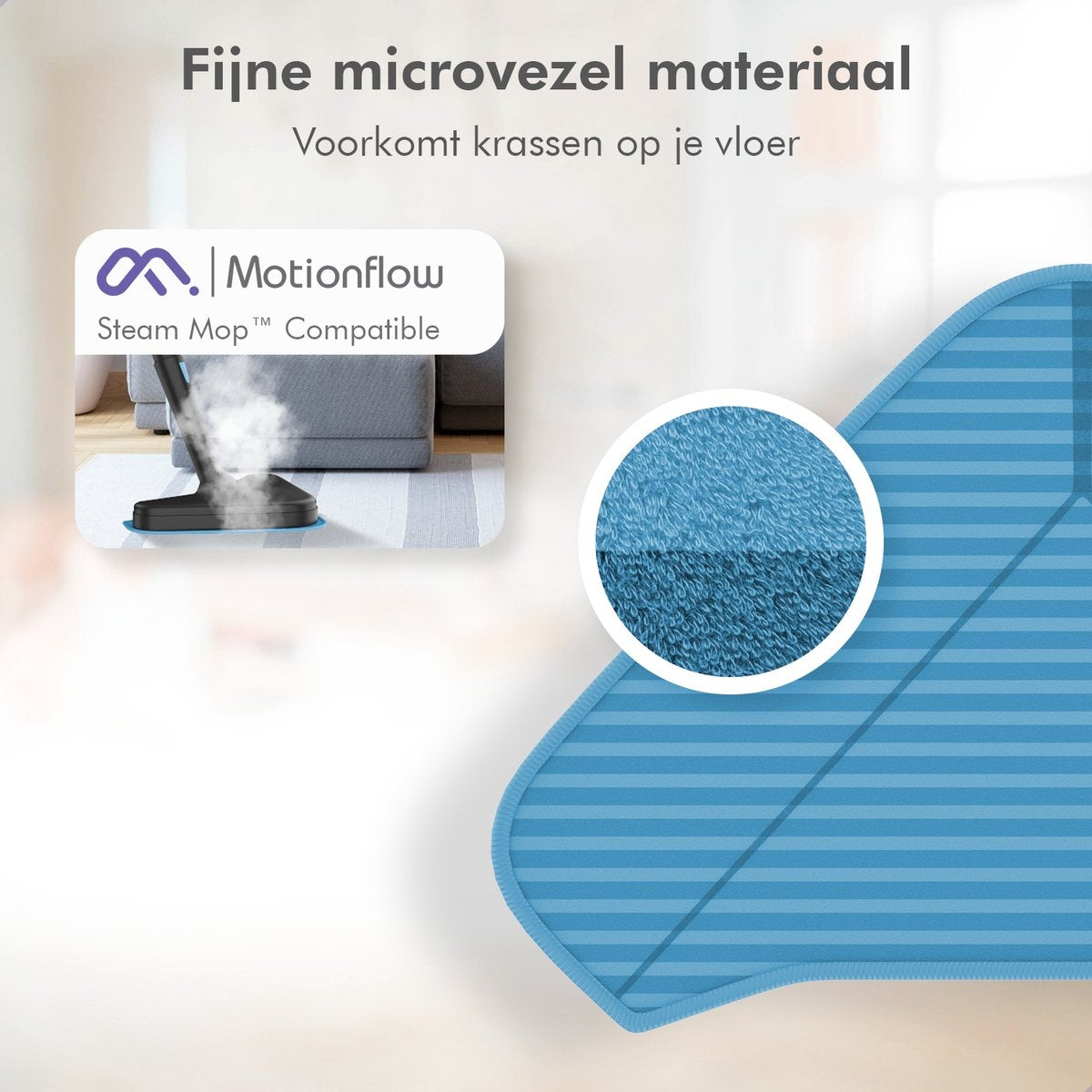 Motionflow Chiffon à vapeur en microfibre - pour nettoyeur à vapeur MF-ST-002 - 4 pièces