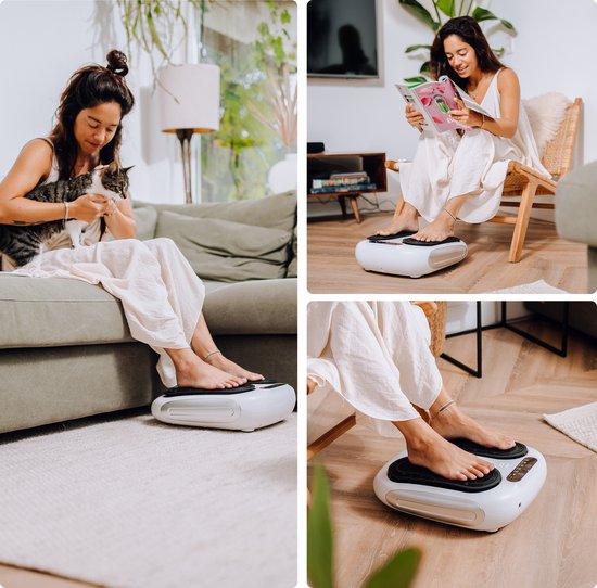 CALMENTA® - Appareil de circulation sanguine - Pour les jambes, les pieds et le dos - Appareil de massage des pieds Circulation sanguine - Leg trainer - Plaque vibrante - Appareil de massage - Neuropathie - Appareil de circulation sanguine