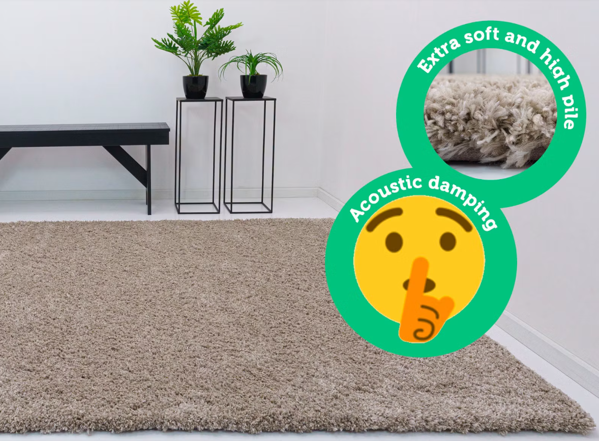 Tapis Flair Minerals Wolmix naturel 180x180 - Fait à la main et durable