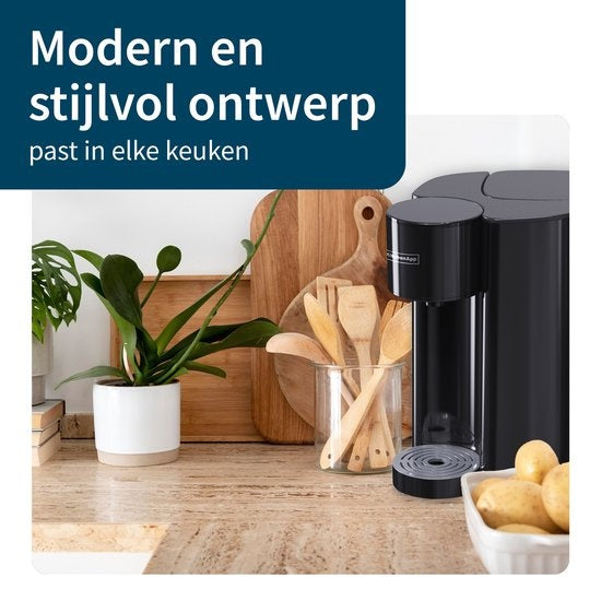 KitchenApp Distributeur d'eau chaude avec filtre - Bouilloire instantanée de luxe avec contrôle de la température - Robinet d'eau chaude 2.7L - Noir