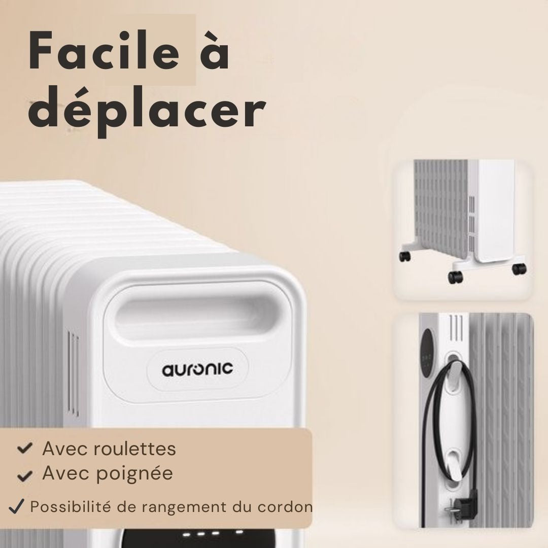 Radiateur électrique Auronic - 2500W - Blanc