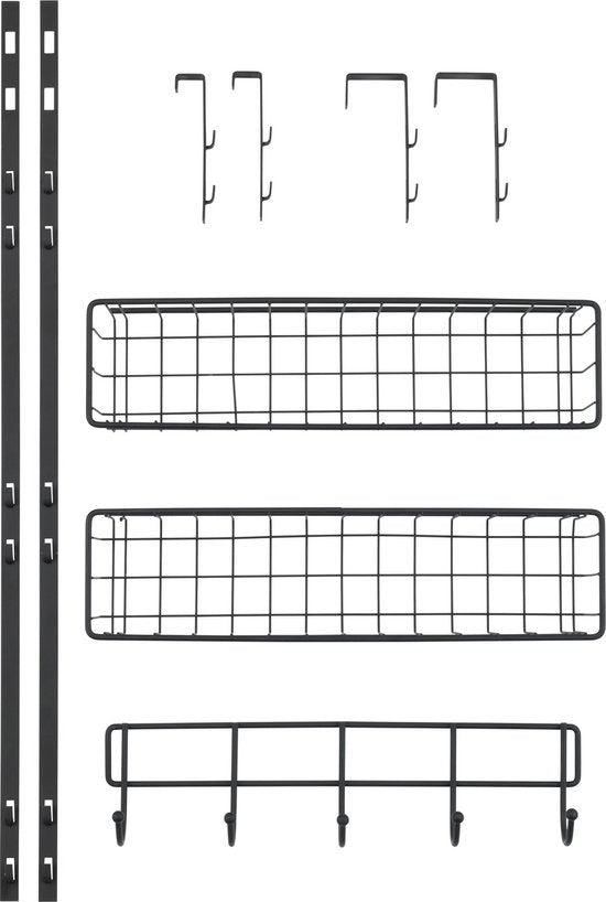 Support multifonctionnel à fixer sur la porte Wenko - Noir - À accrocher sans perçage | Convient aux portes à rebord | Convient aux portes affleurantes
