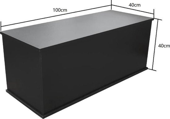 Coffre de rangement - coffre à jouets - coffre à couvertures - largeur 100 cm - noir