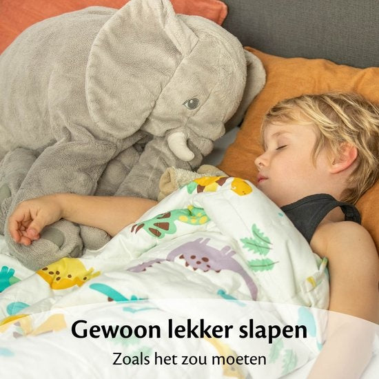 Ella® Couverture lestée Enfant 2.4kg - 90 x 120cm - Couverture lourde - OEKO-TEX Coton - Dino