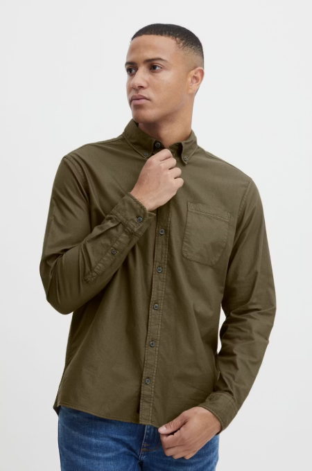 Blend Shirt Oxford Forest Night - Hommes - Coupe régulière