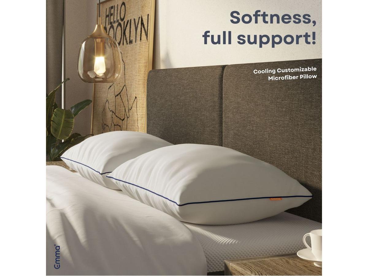 Coussin Emma « Wolkenkussen » en microfibre rafraîchissante - Ovale - Blanc - 60 x 70 cm
