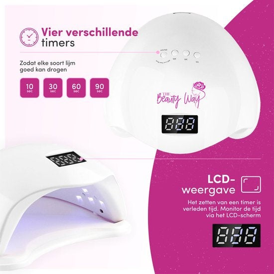 TheBeautyWay Sèche-ongles - pour ongles en gel - Convient à tous les vernis en gel - 24 LEDs