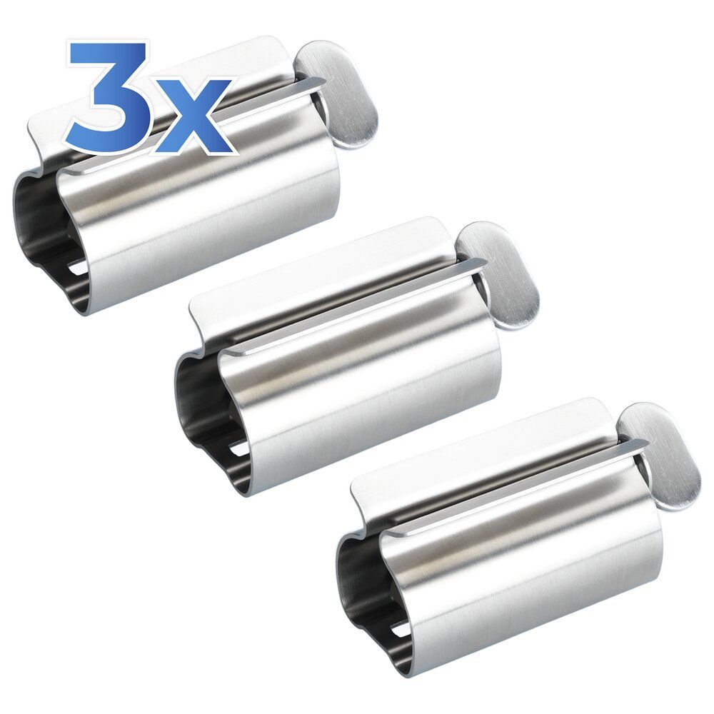 Lot de 3 pinces à tubes Wenko - Acier inoxydable - 8,3 x 3,9 x 3,5 cm