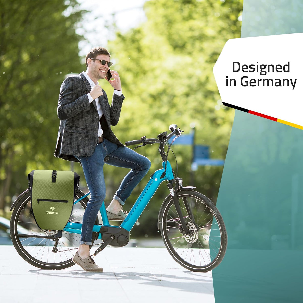 RADGEIST sacoche de vélo pour porte-bagages - 2X sacoche pour porte-bagages - sac à bagages étanche et sac à bandoulière - sacoche de vélo avec réflecteurs