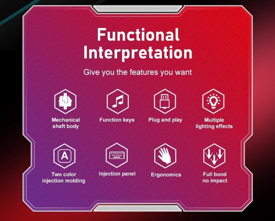 Clavier mécanique de jeu K2 RGB - Convient à Windows/Mac - interrupteur bleu