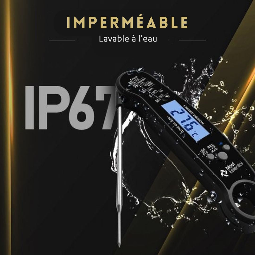 Thermomètre de cuisine - MostEssential Premium - Thermomètre pour barbecue - Noir