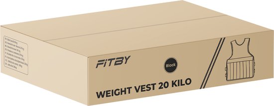 Fitby Gilet de musculation ajustable 20KG - Gilet de musculation - Gilets de musculation - Poids - Musculation et Crossfit - Cardio - Convient à partir de la taille L- Noir