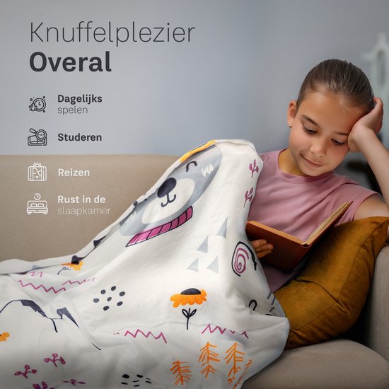 Couverture lestée CozySense® Enfant 2,4 kg - Couverture lestée - Couverture lestée avec répartition de la pression GLASS-Flow® - Housse lavable - Hypoallergénique - Pour les filles