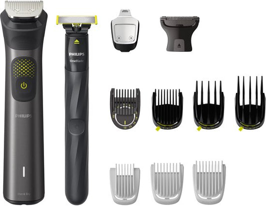 Philips All-in-One Série 9000 MG9540/15 - 13-en-1 - Multigroom - Tondeuse à barbe - Pour la barbe, le corps et les cheveux - avec OneBlade - Gris foncé