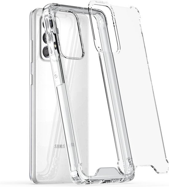 Coque Podec compatible avec le Samsung Galaxy A52 - Coque transparente pour téléphone - Coque antichoc avec 1 protecteur d'écran