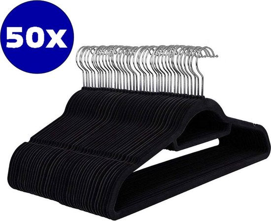Ceruzo Cintres Noirs - 50 - Antidérapant - Crochet pivotant