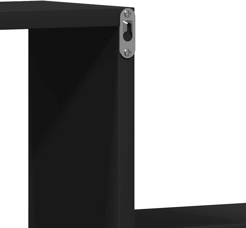 vidaXL Lot de 2 étagères murales – 100 x 15 x 20 cm – Noir – Bois laqué