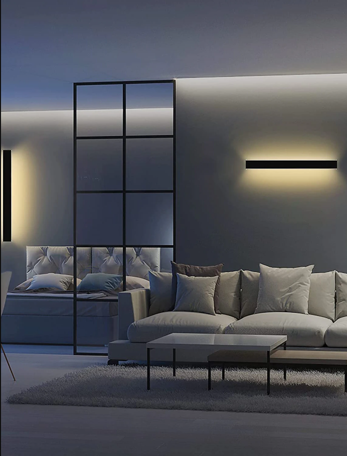 lampe led moderne d'extérieur - 90 cm - noir