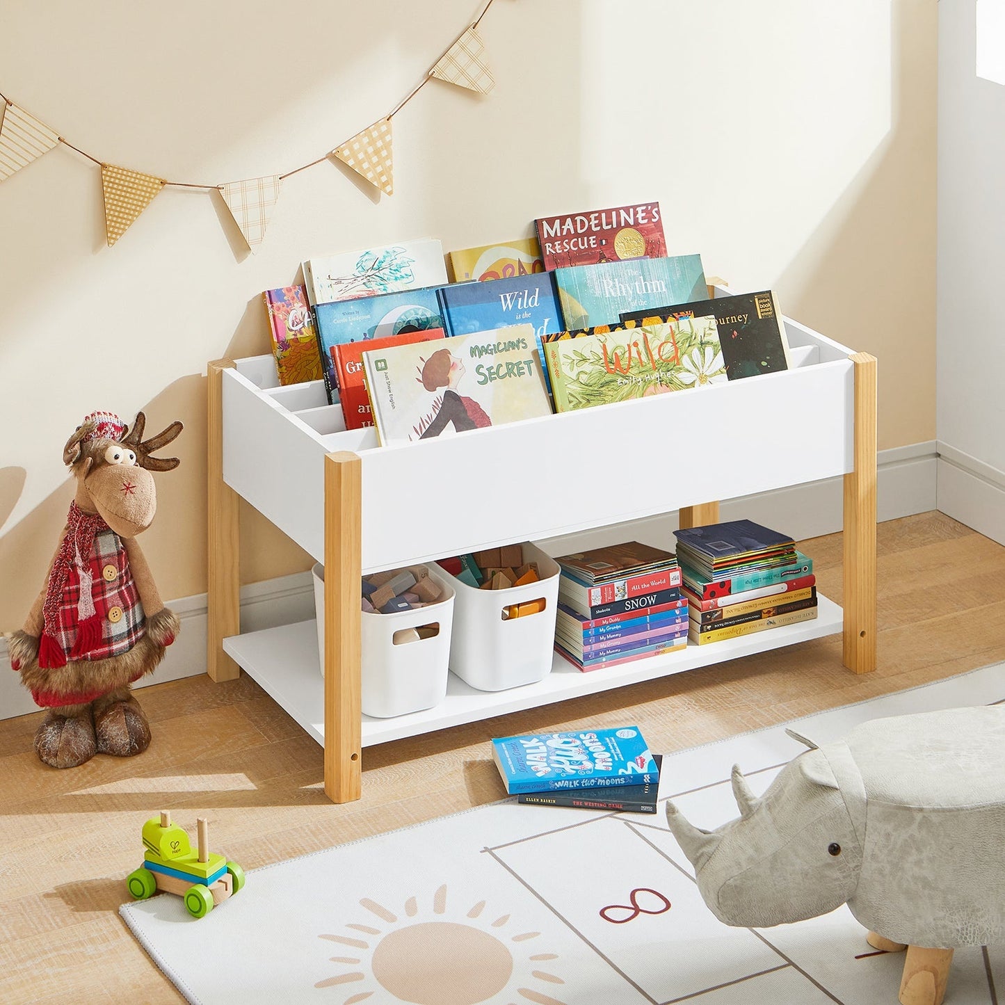 SoBuy Bibliothèque pour enfants - 2 étages - 85 x 42 x 45 cm