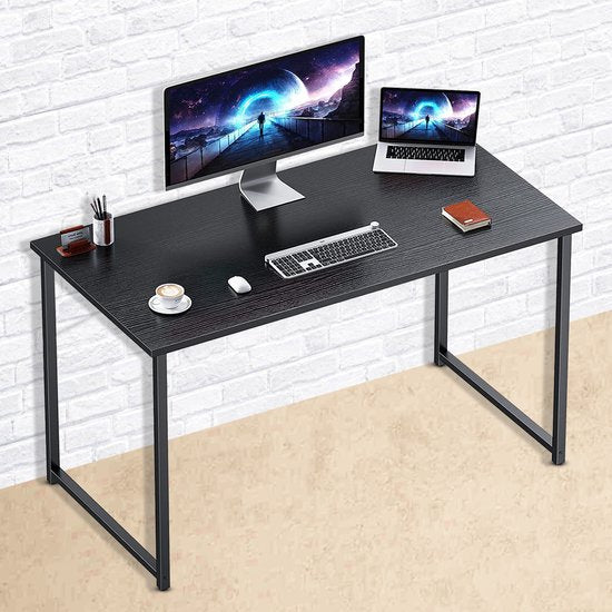 Bayt Desk - Bureau noir - Bureau d'ordinateur - Table d'ordinateur - Table de bureau - 120 x 50 x 76 cm