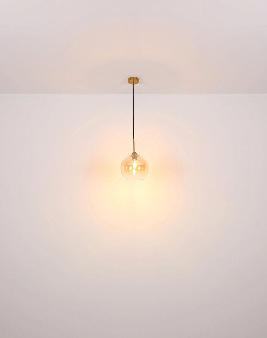 Globo - suspension - JAMESSA - couleur ambre - verre - Ø 25 cm - E27 - 15788H