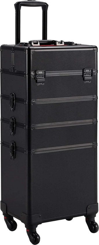 valise de maquillage valise de coiffure valise de beauté 4 en 1 noir