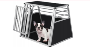 Cage de transport pour chien EUGAD Noir/Argent - 80 x 65 x 65 cm - Aluminium - L/XL