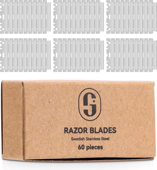 Rasoirs Gandria - Lames de rasoir en acier inoxydable - Acier inoxydable à simple tranchant - 60 pièces - Lames de rasoir - Tranchantes comme des rasoirs - Rasage durable