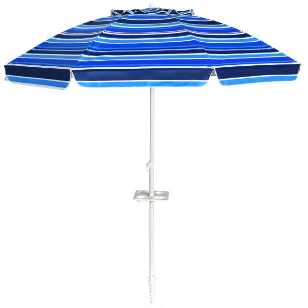 Parasol de plage Coast 220 cm - UPF50+ - Inclinable - Avec porte-gobelet/sac de transport