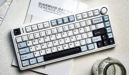 EPOMAKER x AULA F75 - Bleu clair - Clavier mécanique sans fil - RGB - 75 % - QWERTY - Clavier gaming - Commutateurs Reaper