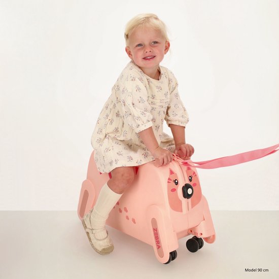 Valise Zebra Trends Ranger pour enfants - Bagage à main - Enfants - Valise avec siège - Rose