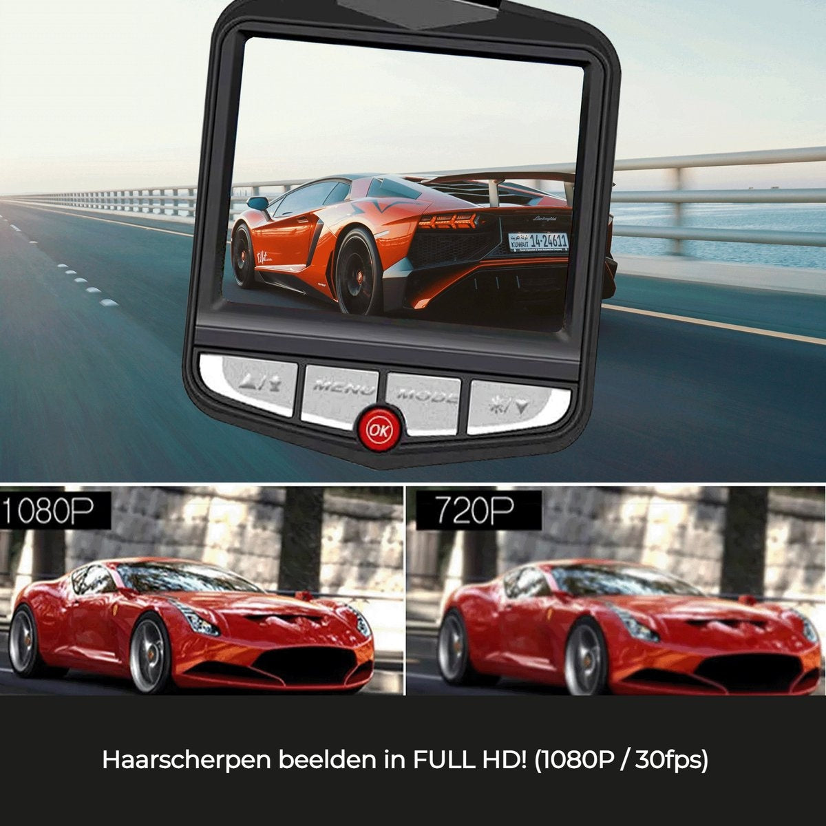 Denver Dashcam - Dashcam pour voiture - Full HD - Caméra frontale - Enregistrement en boucle - Vision nocturne - CCT1230